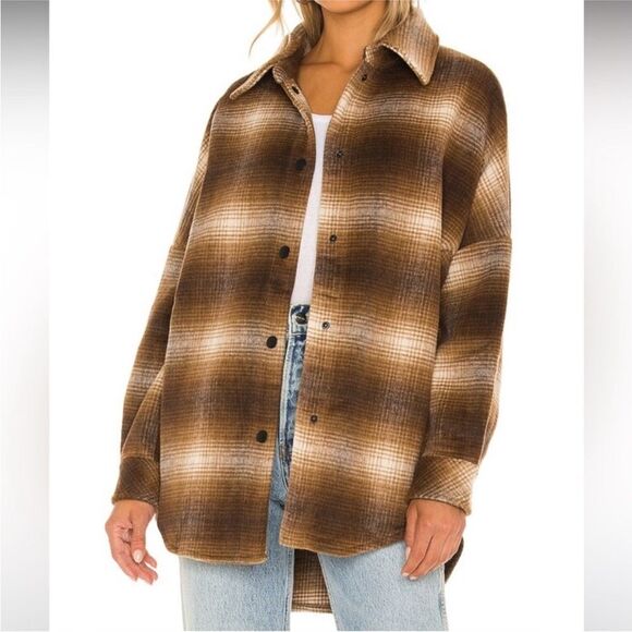 Steve Madden Fringe With Benefits Jacket / Shacket / Button Up Coat Brown sz XL - Picture 1 of 9